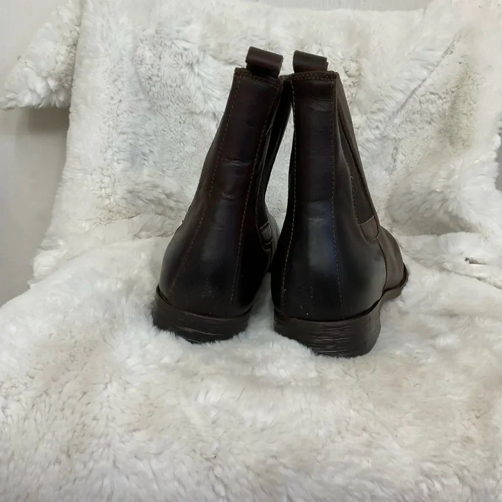 NEW Robert Wayne Men's Oregon Brown Leather Slip On Chelsea Boots Size 13D